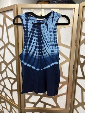 NWOT Spiritual Gangster Navy and Light Blue Tie-Dye Muscle Tank